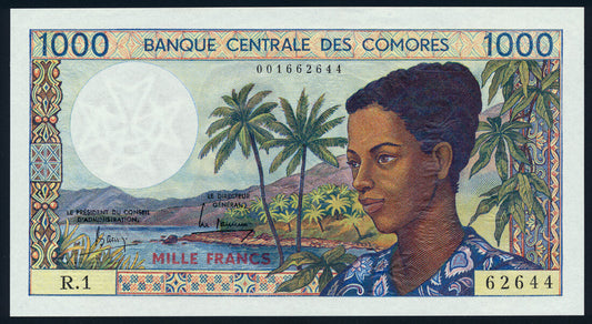 Comoros 1000 Francs 1984 KP-11a Banknote AU-UNC L014468