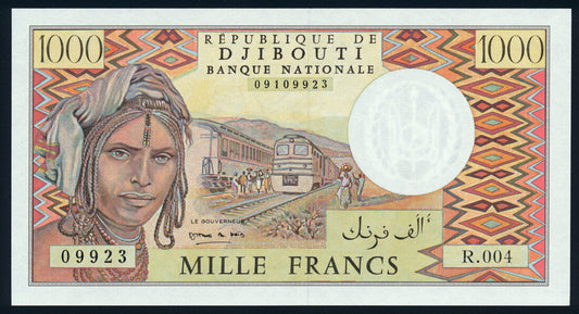 Djibouti 1000 Francs 1988 KP-37e Banknote UNC L014473