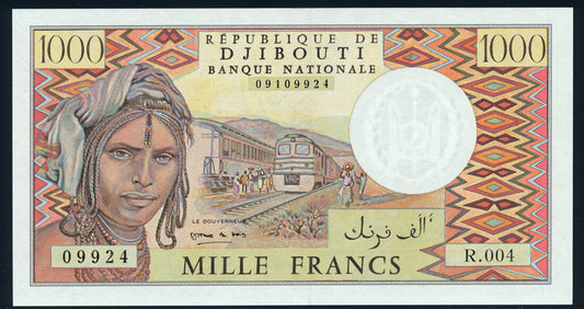 Djibouti 1000 Francs 1988 KP-37e Banknote UNC L014474