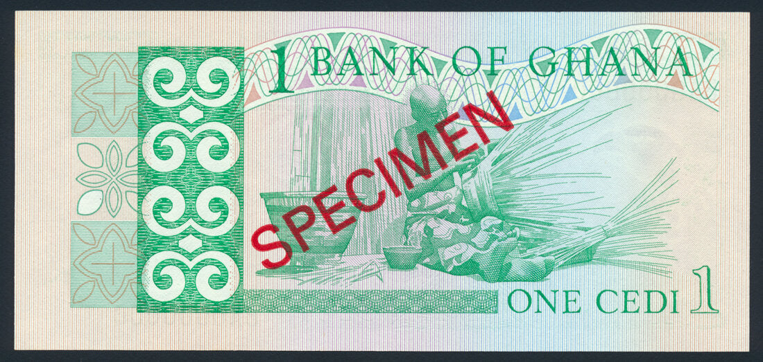 Ghana 1 Cedi 1982 KP-17s Specimen Banknote UNC L014485