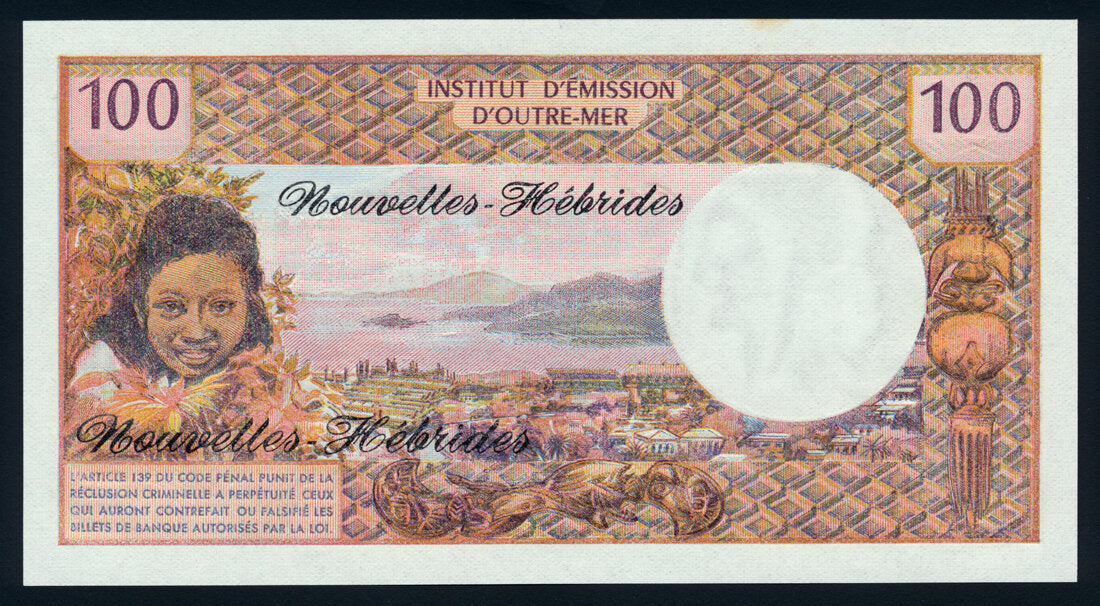 New Hebrides 100 Francs 1977 KP-18d Banknote UNC L014503