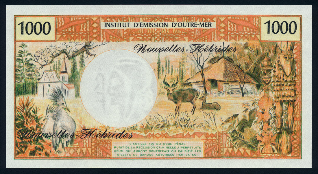 New Hebrides 1000 Francs 1979 KP-20c Banknote UNC L014505