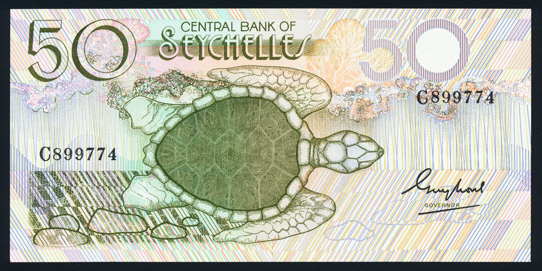 Seychelles 50 Rupees 1983 KP-30 Banknote Sea Turtle UNC L014509