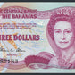 Bahamas 3 Dollars 1984 KP-44a Banknote AU L014535