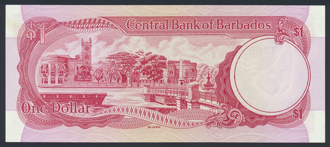 Barbados 1 Dollar 1973 KP-29a Banknote EF-AU L014540