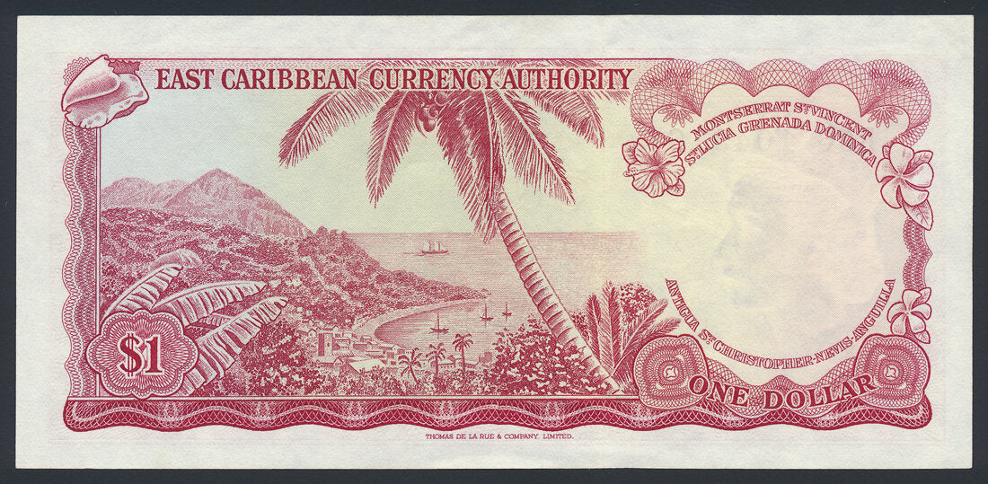 East Caribbean 1 Dollar 1965 KP-13e Banknote VF ++ L014552