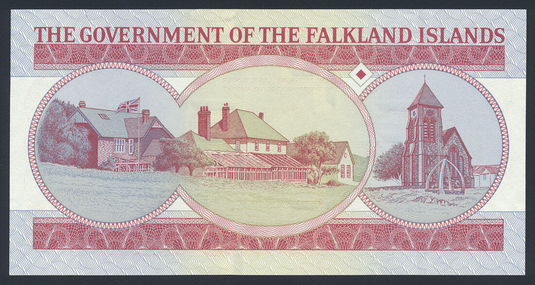 Falkland Islands 5 Pounds 2005 KP-17a Banknote AU ++ Penguins And Seals L014557
