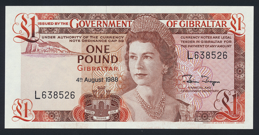 Gibraltar 1 Pound 1988 KP-20e Banknote UNC L014563
