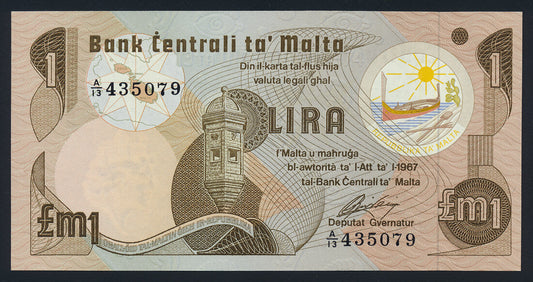 Malta 1 Lira 1979 KP-34b Banknote UNC L014663