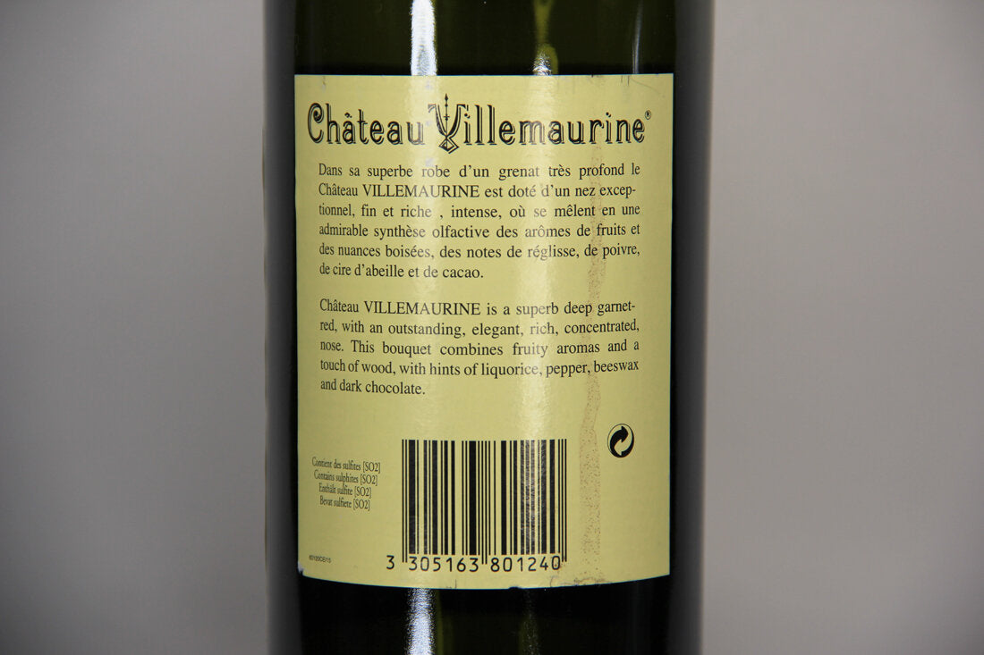 Château Villemaurine St-Émilion Grand Cru Classé 2004 Empty Wine Bottle L014682