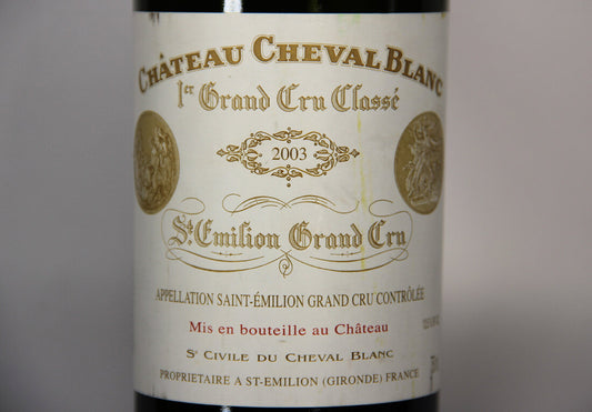 Château Cheval Blanc St. Émilion Grand Cru Classé 2003 Empty Wine Bottle L014683