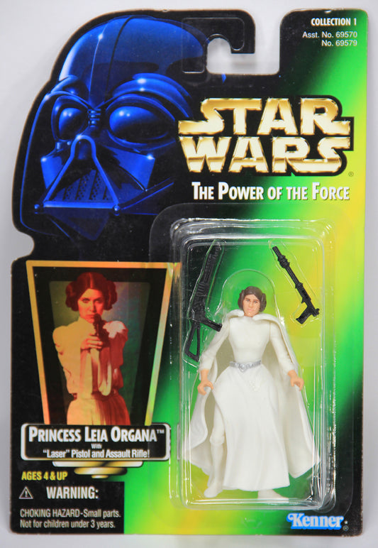 Star Wars Princess Leia Organa 1997 POTF Action Figure ENG Holofoil Card Collection 1 MOC L014706