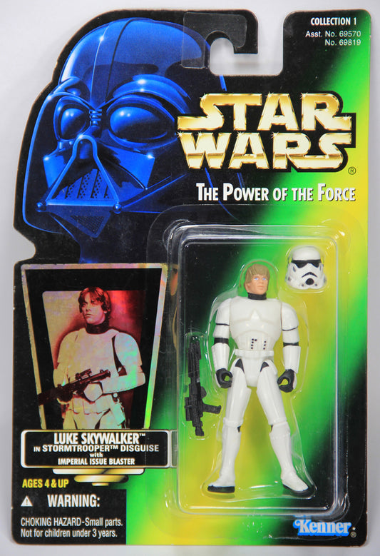 Star Wars Luke Skywalker Stormtrooper 1996 POTF Figure ENG Holofoil Card Collection 1 MOC L014709