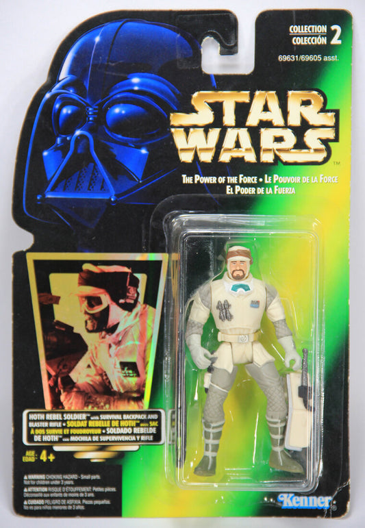 Star Wars Hoth Rebel Soldier 1996 POTF Figure Trilingual Holofoil Card Collection 2 MOC L014714