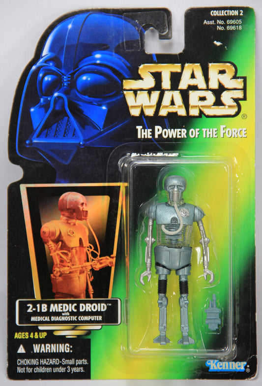 Star Wars 2-1B Medic Droid 1996 POTF Action Figure Holofoil Card ENG Collection 2 MOC L014715