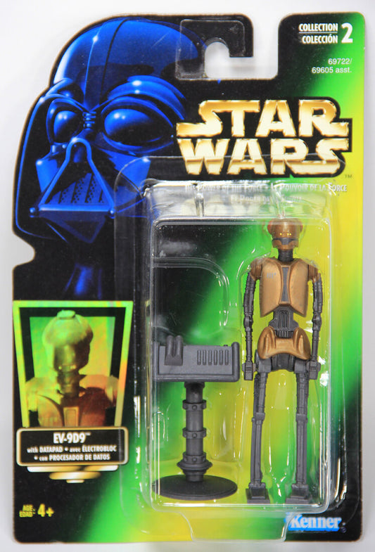 Star Wars EV-9D9 1997 POTF Action Figure Trilingual Holofoil Card Collection 2 MOC L014716