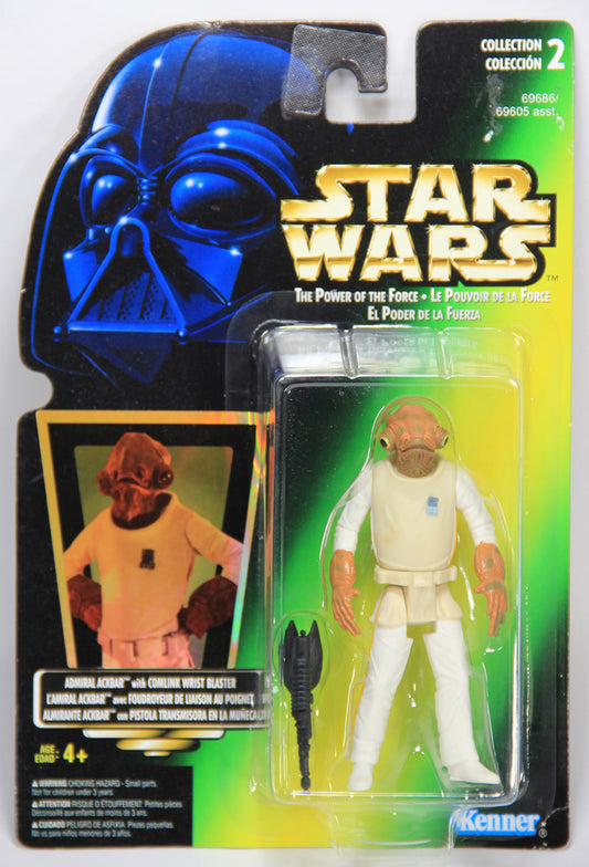 Star Wars Admiral Ackbar 1997 POTF Action Figure Trilingual Holofoil Card Collection 2 MOC L014718