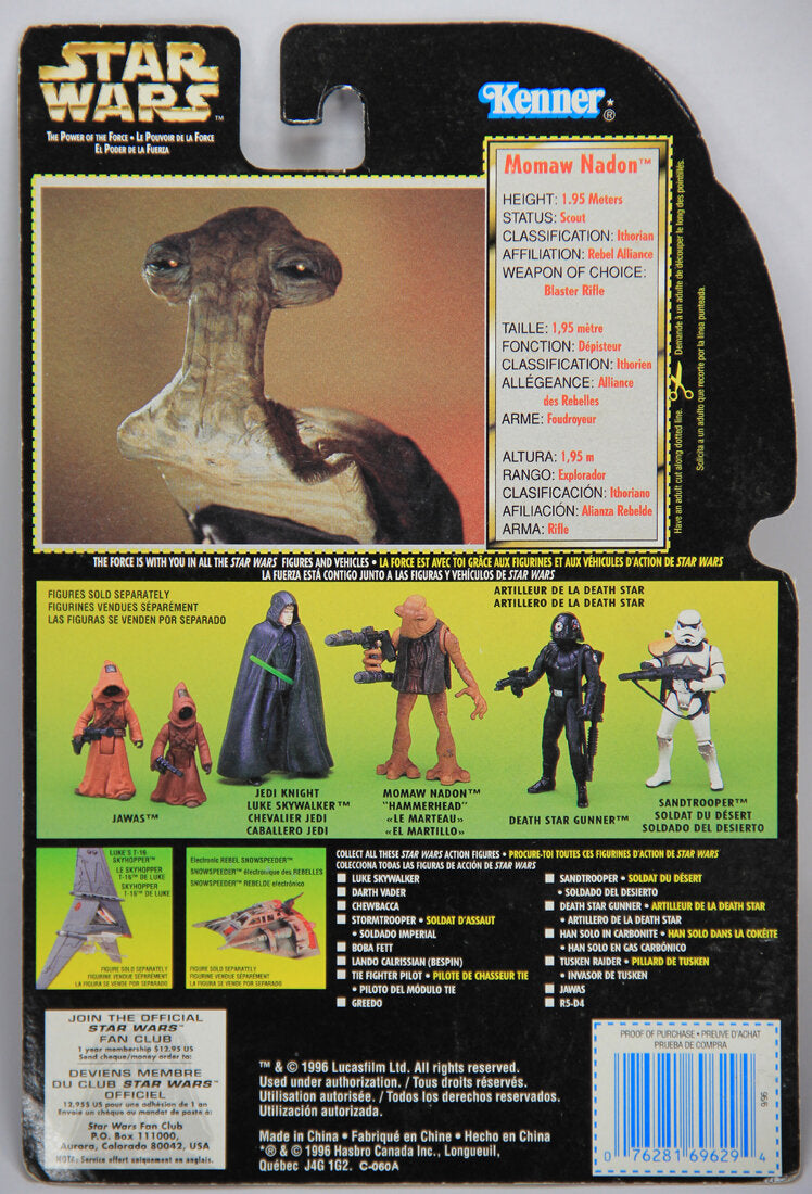 Star Wars Momaw Nadon Hammerhead 1996 POTF Figure Trilingual Holofoil Card Collection 2 MOC L014719