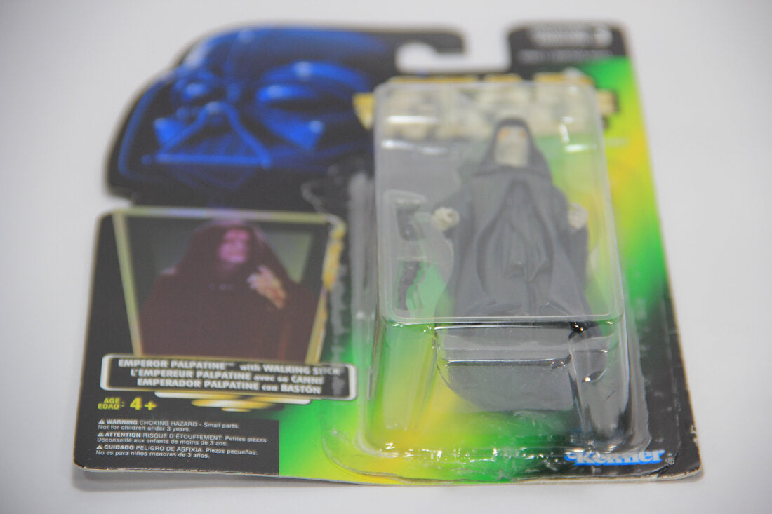 Star Wars Emperor Palpatine 1996 POTF Figure Trilingual Holofoil Card Collection 3 MOC L014721