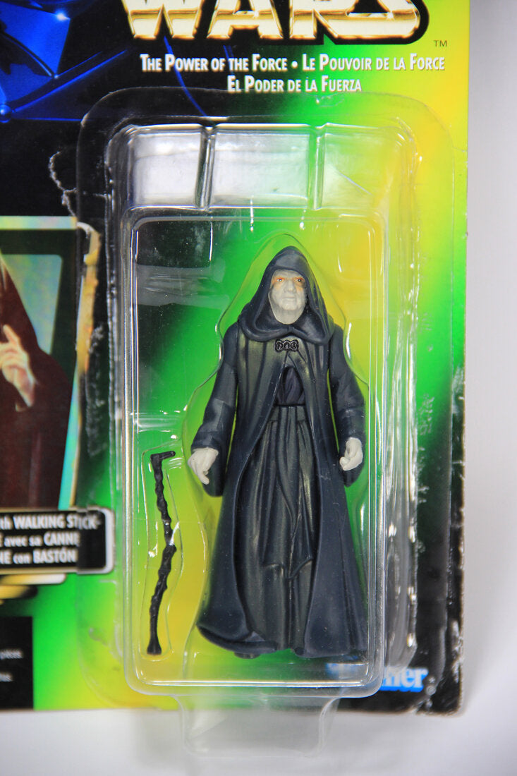 Star Wars Emperor Palpatine 1996 POTF Figure Trilingual Holofoil Card Collection 3 MOC L014721