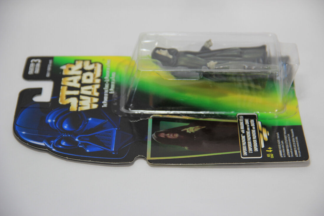 Star Wars Emperor Palpatine 1996 POTF Figure Trilingual Holofoil Card Collection 3 MOC L014721