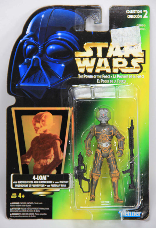 Star Wars 4-LOM 1997 POTF Action Figure Trilingual Holofoil Card Collection 2 MOC L014774