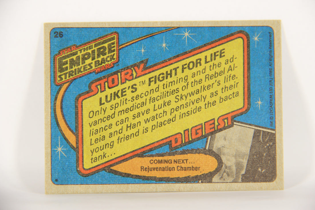 Star Wars Empire Strikes Back 1980 Card #26 Luke's Fight For Life ENG L014824