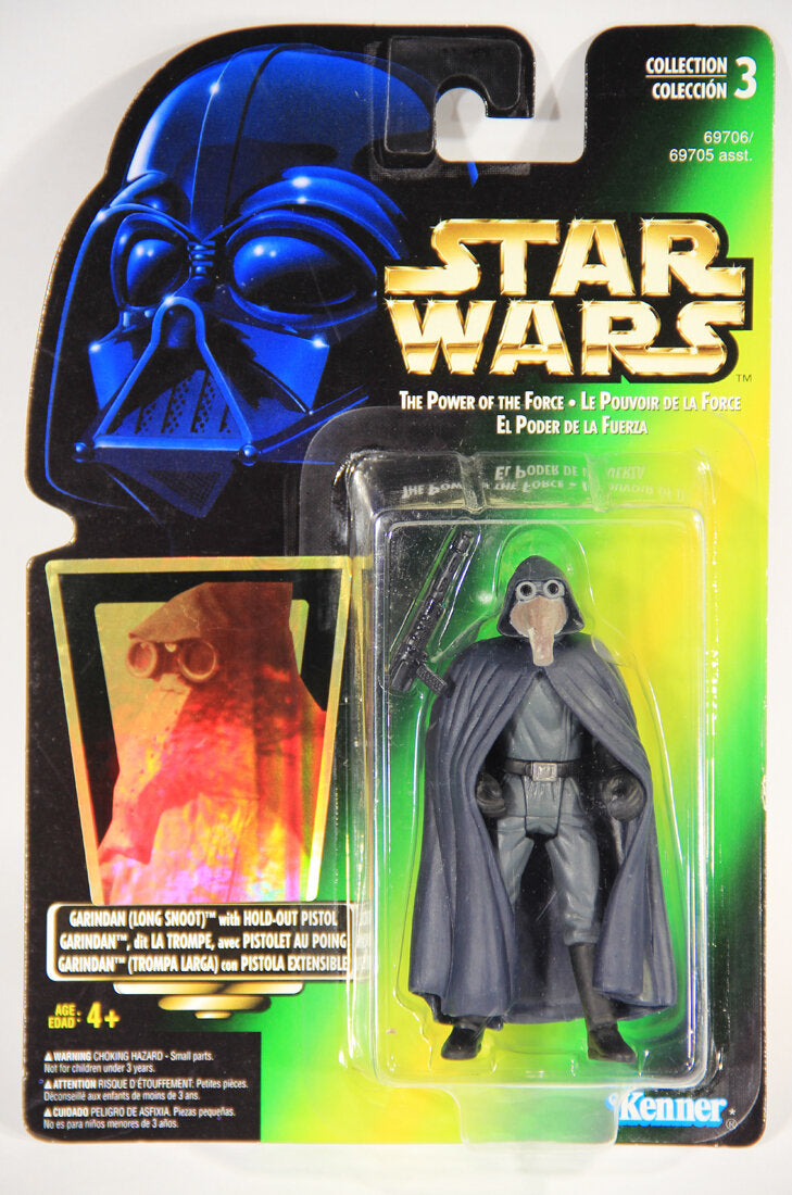 Star Wars Garindan Long Snoot 1997 POTF Figure Trilingual Holofoil Card Collection 3 L014868