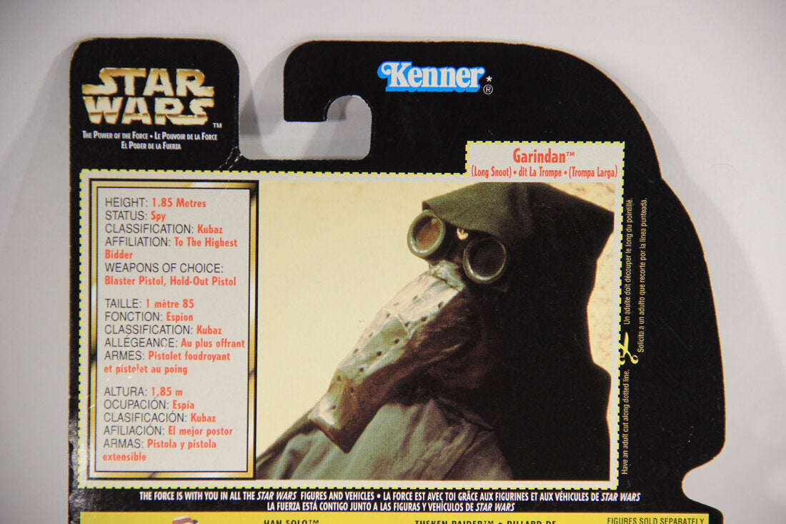 Star Wars Garindan Long Snoot 1997 POTF Figure Trilingual Holofoil Card Collection 3 L014868