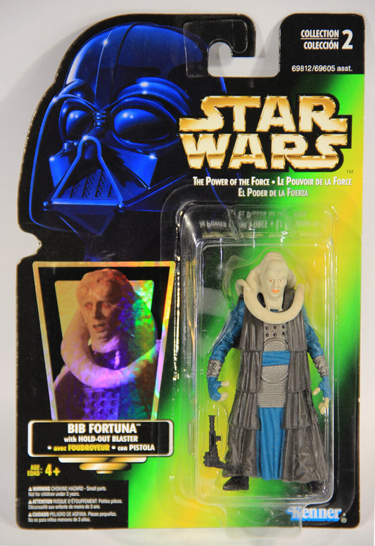 Star Wars Bib Fortuna 1996 POTF Action Figure Trilingual Holofoil Card Collection 2 MOC L014869