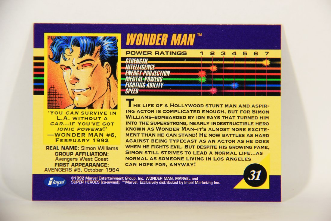 1992 Marvel Universe Series 3 Trading Card #31 Wonder Man ENG L014889