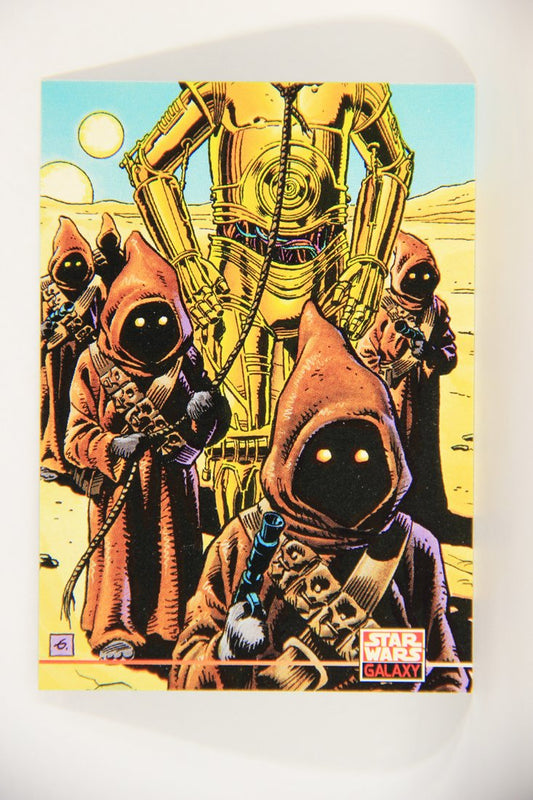 Star Wars Galaxy 1994 Topps Trading Card #228 Jawas Lead C-3PO Artwork ENG L014915