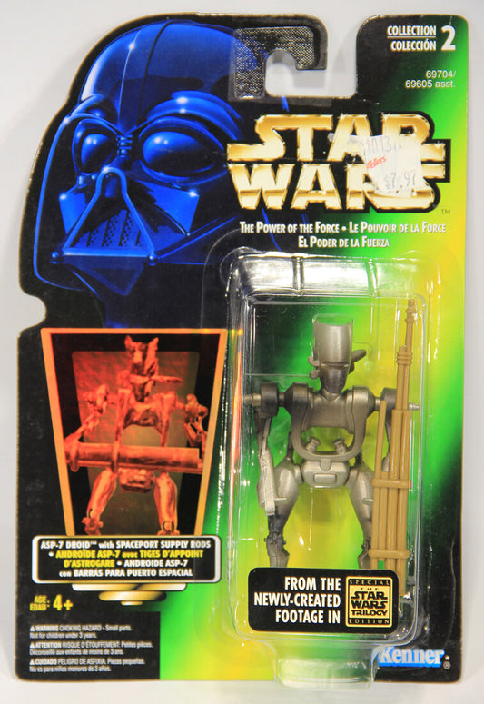 Star Wars ASP-7 Droid 1996 POTF Action Figure Trilingual Holofoil Card Collection 2 MOC L015020