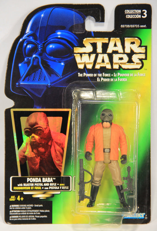 Star Wars Ponda Baba Walrus Man 1996 POTF Figure Trilingual Holofoil Card Collection 3 MOC L015021