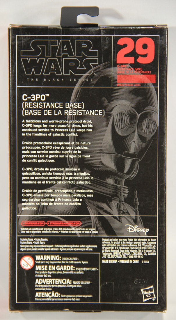 Star Wars C-3PO Resistance Base #29 The Black Series 6 Inch Figure MISB L015089