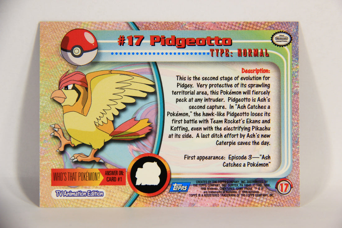 Pokémon Card Pidgeotto #17 TV Animation Blue Logo 1st Print ENG L015183