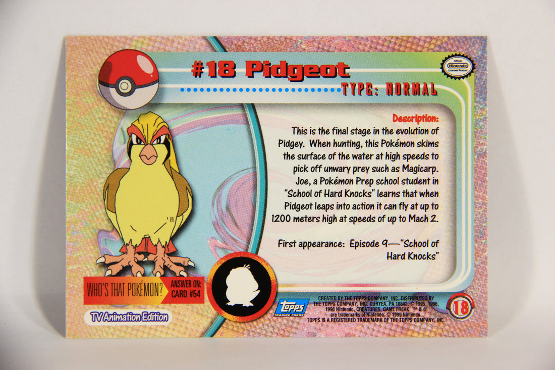 Pokémon Card Pidgeot #18 TV Animation Blue Logo 1st Print ENG L015184