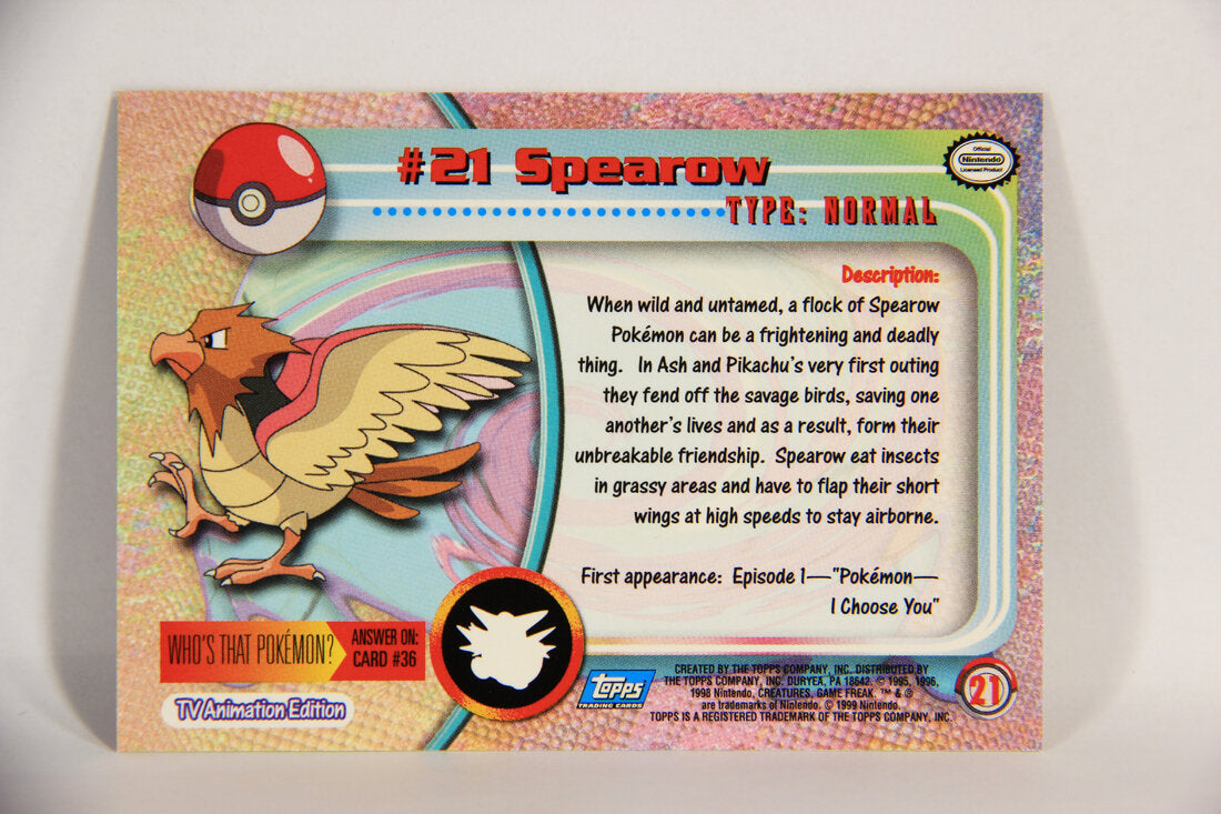 Pokémon Card Spearow #21 TV Animation Blue Logo 1st Print ENG L015186
