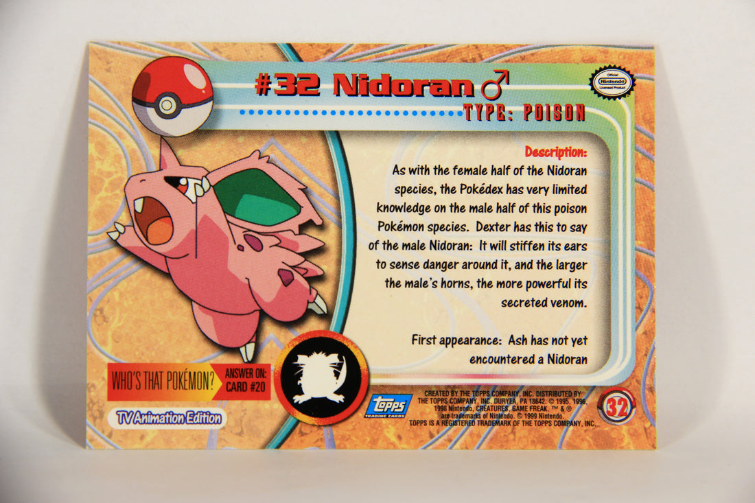 Pokémon Card Nidoran #32 TV Animation Blue Logo 1st Print ENG L015195
