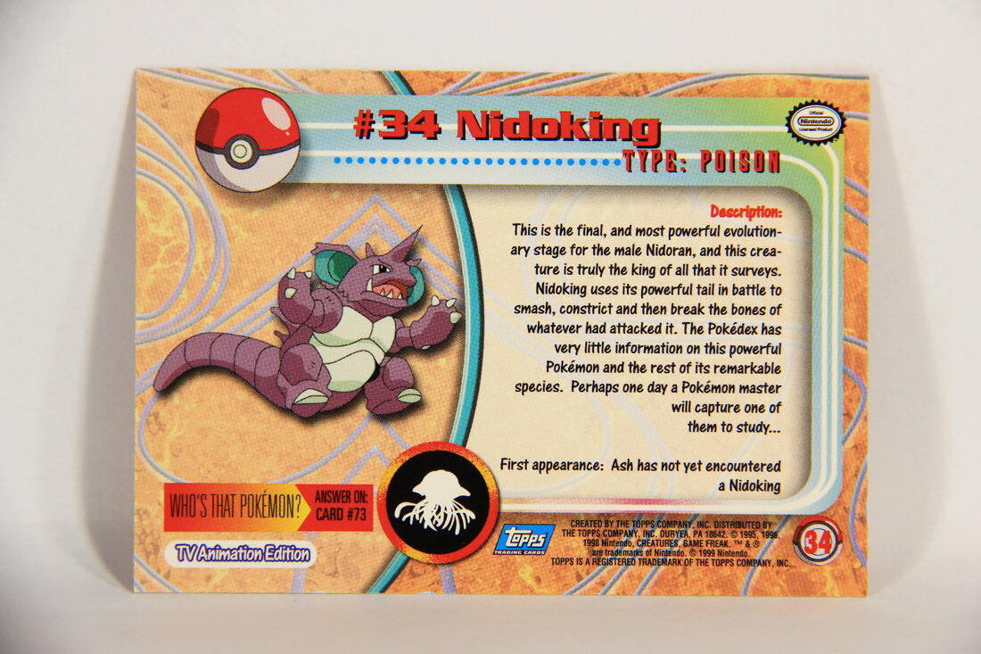 Pokémon Card Nidoking #34 TV Animation Blue Logo 1st Print ENG L015197