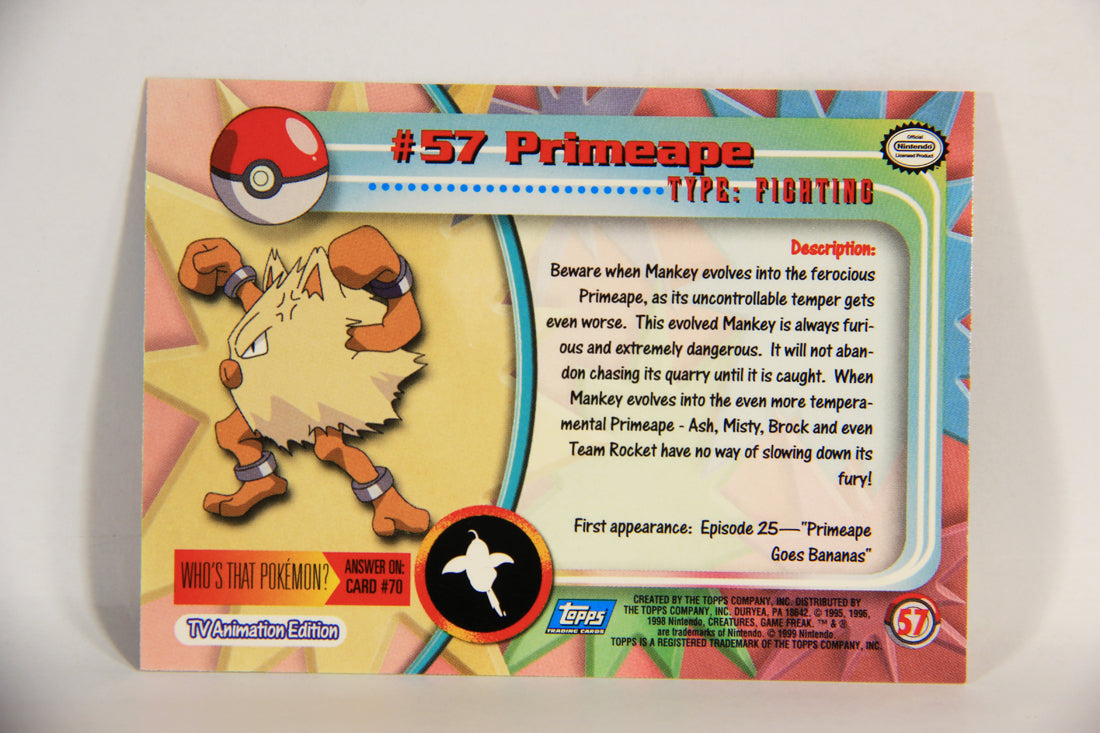 Pokémon Card Primeape #57 TV Animation Blue Logo 1st Print ENG L015220