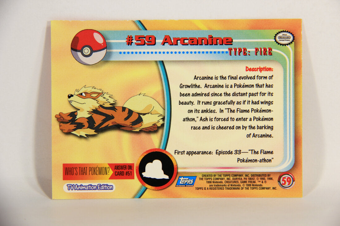 Pokémon Card Arcanine #59 TV Animation Blue Logo 1st Print ENG L015222