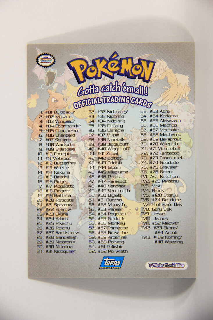 Pokémon Card TV Animation Series 1 Checklist Blue Logo 1st Print ENG L015250