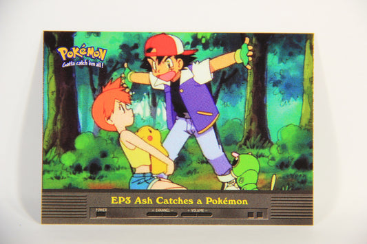 Pokémon Card TV Animation #EP3 Ash Catches Pokemon Blue Logo 1st Print ENG L015275