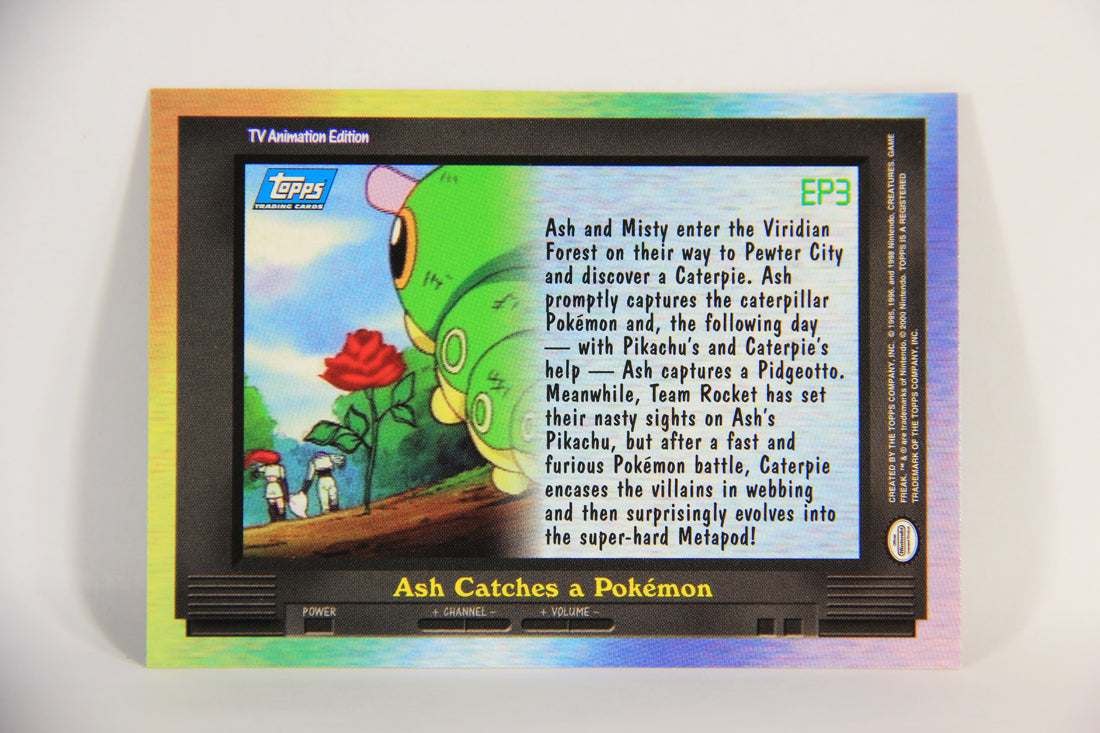 Pokémon Card TV Animation #EP3 Ash Catches Pokemon Blue Logo 1st Print ENG L015275