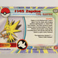 Pokémon Card Zapdos #145 TV Animation Blue Logo 1st Print ENG L015299
