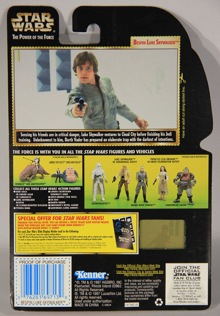 Star Wars Bespin Luke Skywalker POTF Freeze Frame Slide ENG Collection 1 L015455