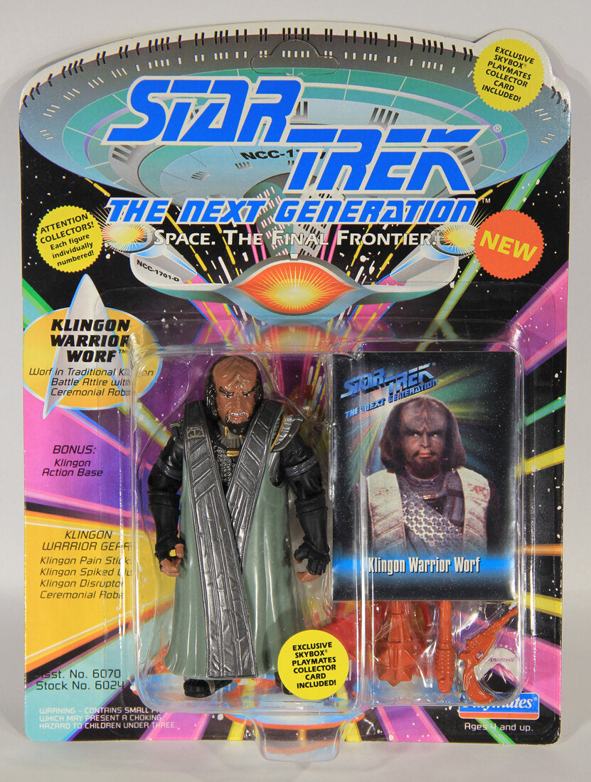 1993 Star Trek The Next Generation Klingon Warrior Worf Action Figure ENG Card L015473