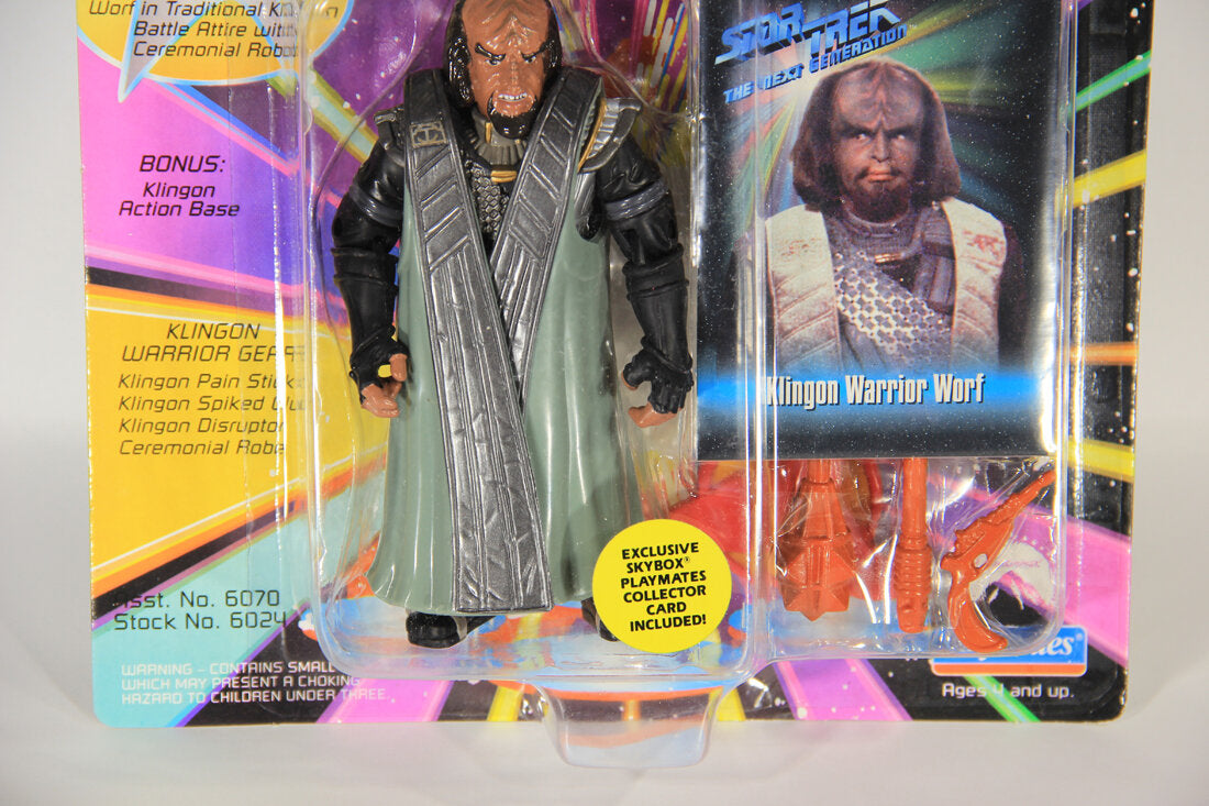 1993 Star Trek The Next Generation Klingon Warrior Worf Action Figure ENG Card L015473