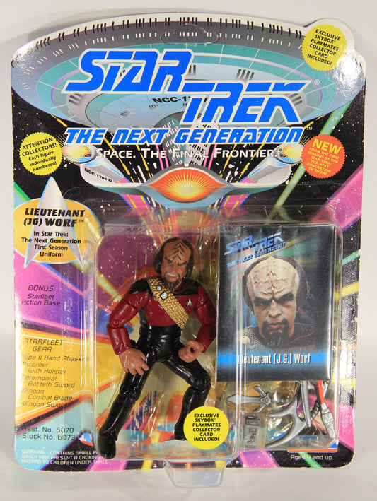 1993 Star Trek The Next Generation Lieutenant JG Worf Action Figure ENG Card L015486